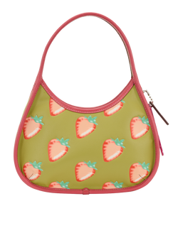Coachtopia Strawberry Hobo, Leather, Green/Pink, A2380, DB, 3*